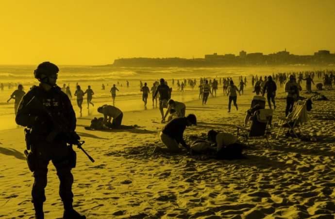 Deadly beach shooting rocks Sydney