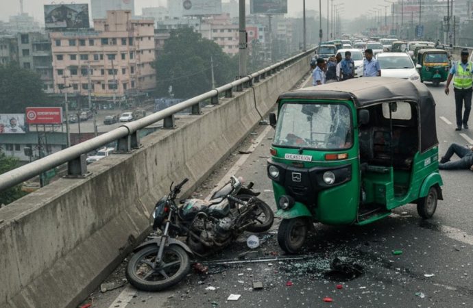 বয়স্ক চালক ও তরুণ বিশ্ববিদ্যালয় শিক্ষার্থী নিহত; ভোরের দুর্ঘটনায় আরও একজন আহত