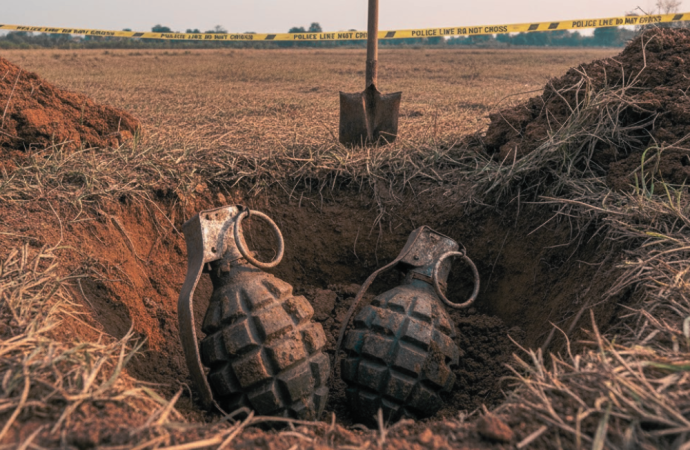 মাটির নিচে মিলল যুদ্ধের স্মারক: ঝিনাইদহে দুটি অবিস্ফোরিত গ্রেনেড উদ্ধার