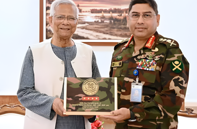 প্রধান উপদেষ্টা ড. মুহাম্মদ ইউনূসের সঙ্গে সেনাপ্রধানের বিদায়ী সাক্ষাৎ সম্পন্ন