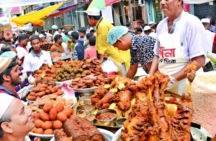 পুরান ঢাকার চকবাজারে ইফতারির ধুম: ঐতিহ্যের স্বাদ নিতে ভোজনরসিকদের ভিড়