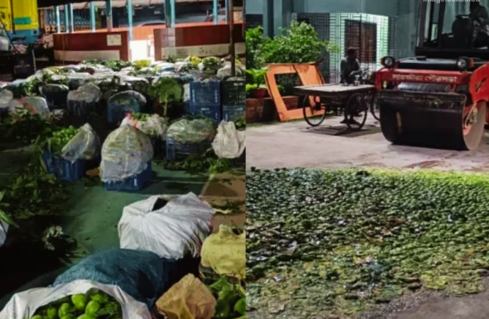 সাতক্ষীরার কালিগঞ্জে বিপুল পরিমাণ অপরিপক্ক ও রাসায়নিক মিশ্রিত আম জব্দ করে জনসমক্ষেই বিনষ্ট করেছে উপজেলা প্রশাসন