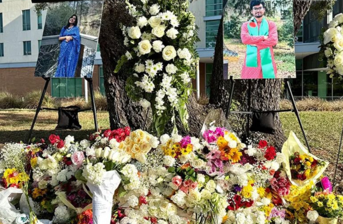 যুক্তরাষ্ট্রের ইউনিভার্সিটি অব সাউথ ফ্লোরিডায় (ইউএসএফ) নৃশংস হত্যাকাণ্ডের শিকার বাংলাদেশি পিএইচডি শিক্ষার্থী জামিল আহমেদ লিমন ও নাহিদা সুলতানা বৃষ্টির স্মরণে এক শোকসভা অনুষ্ঠিত হয়েছে।